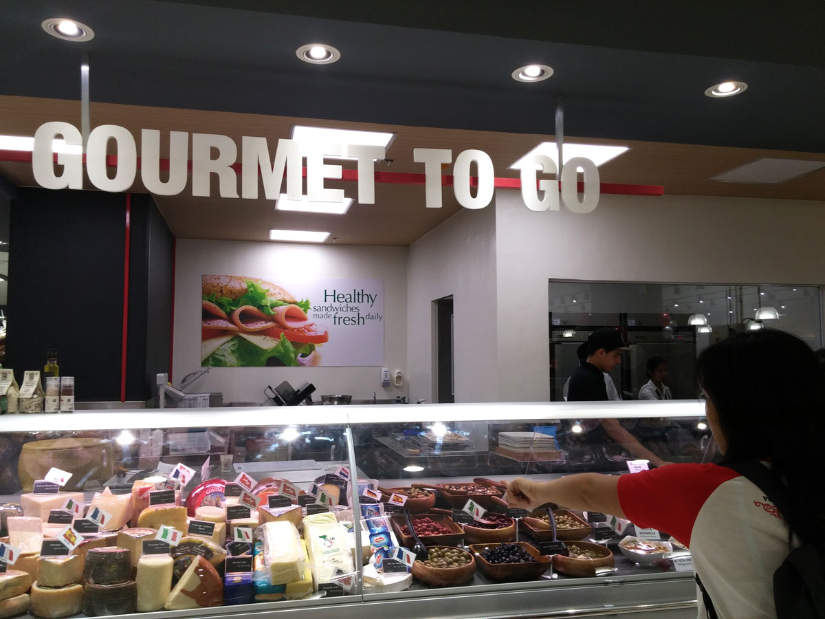 Gourmet To Go offers prepared healthy salads and sandwiches.