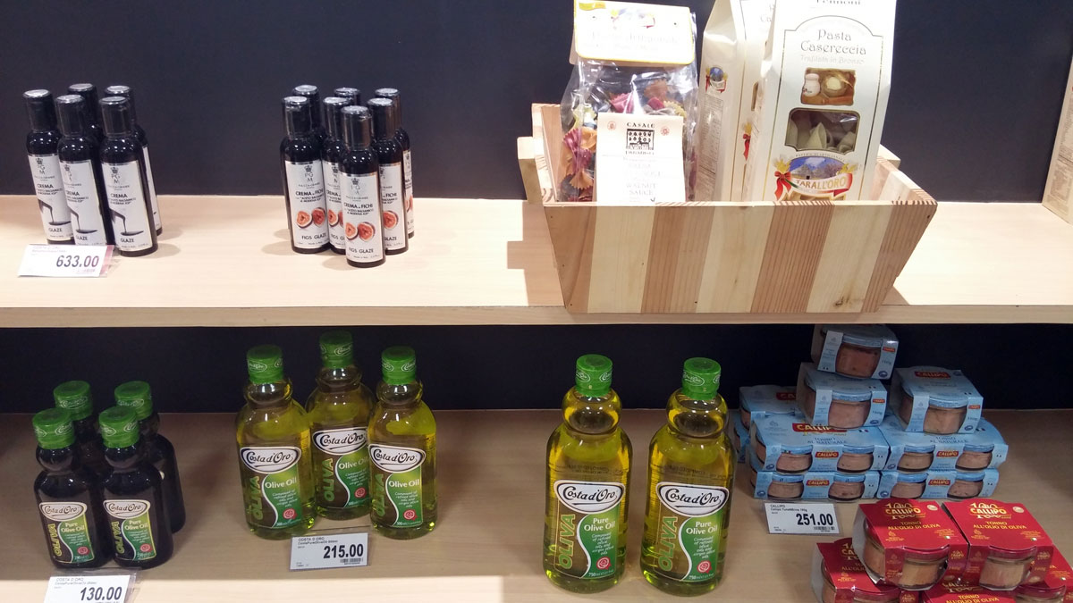 Olive oil and special pasta.