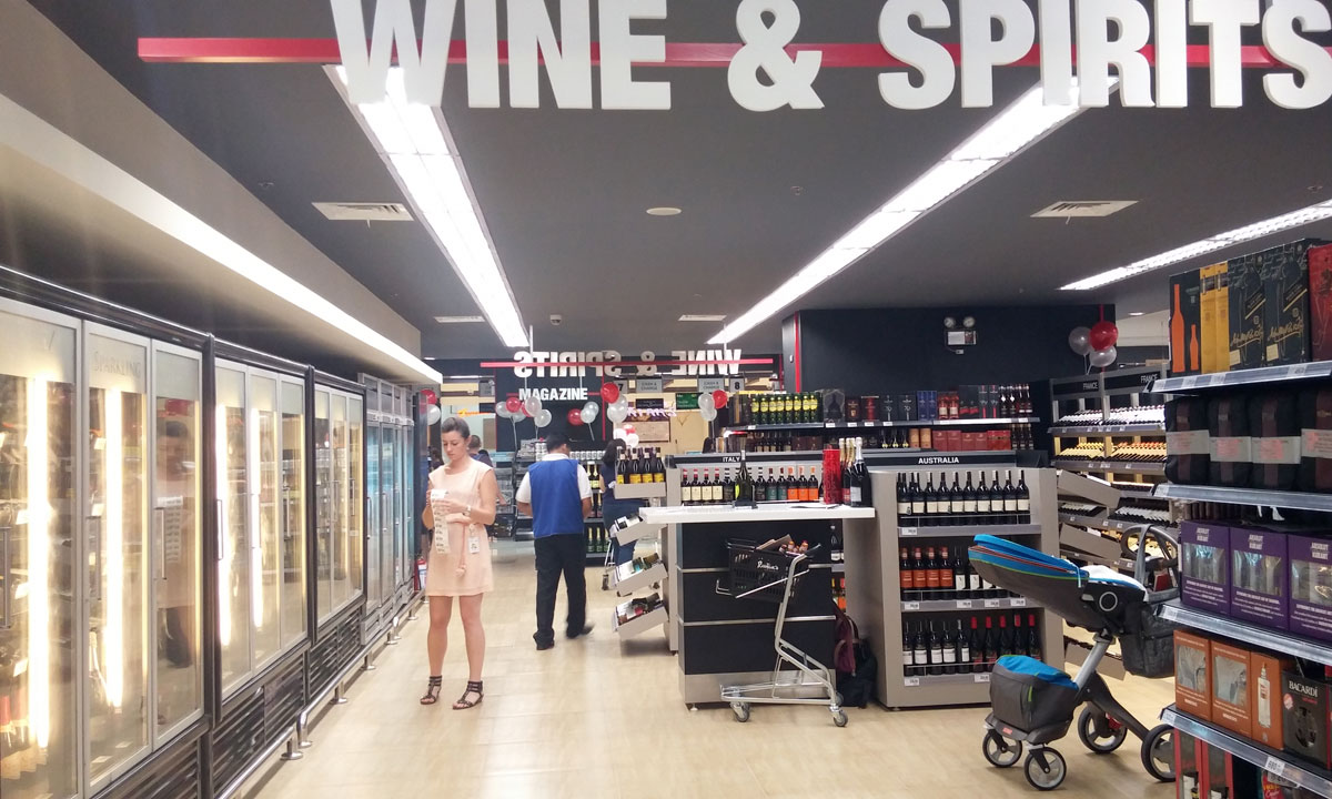 The wine and spirits section has a consultant (shown in photo) to help you choose.