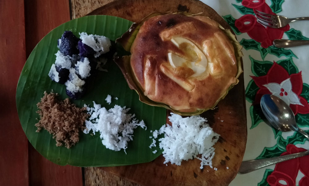 Bibingka with salted egg and puto bumbong are new features at the Cafe Marco dessert station.