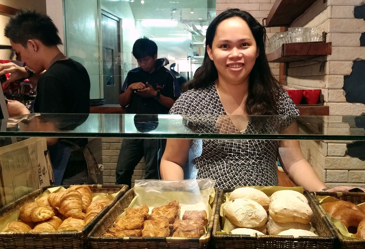 START SMALL BUT STAND OUT. Anne Kathryn A. Ordoña, finance director of Lucky Peach Food Group, says that although Yolk is starting small, they also want to stand out. She is one of four friends behind the restaurant.