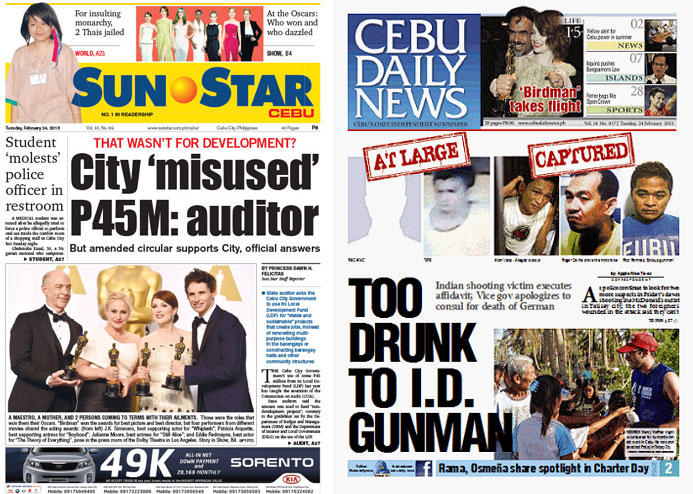 Cebu News Digest: Feb. 24, 2015: COA: Cebu City ‘misused’ P45 million; thin power reserves for Cebu, Central Visayas
