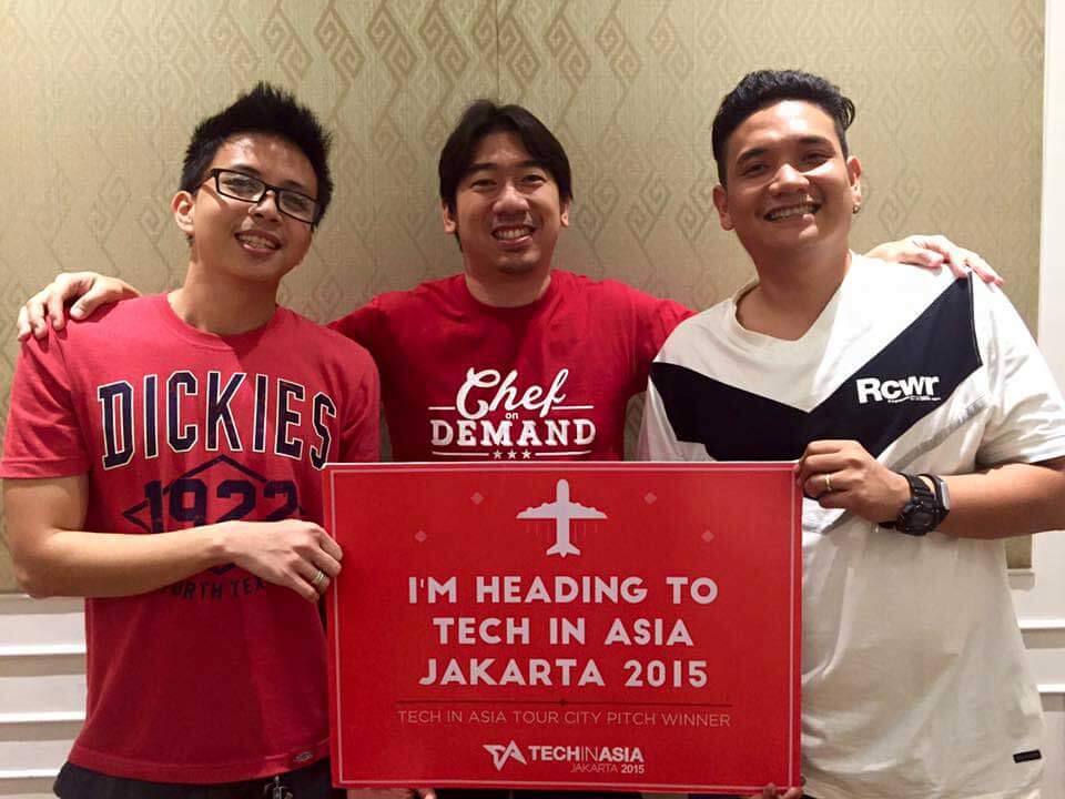 CO-FOUNDERS (from left) Jed Hatamosa, Bryan Yap, and Cacho Menguito are heading to Tech In Asia Jakarta 2015 along with other members of the team. (Taken from Bryan Yap's Facebook post)