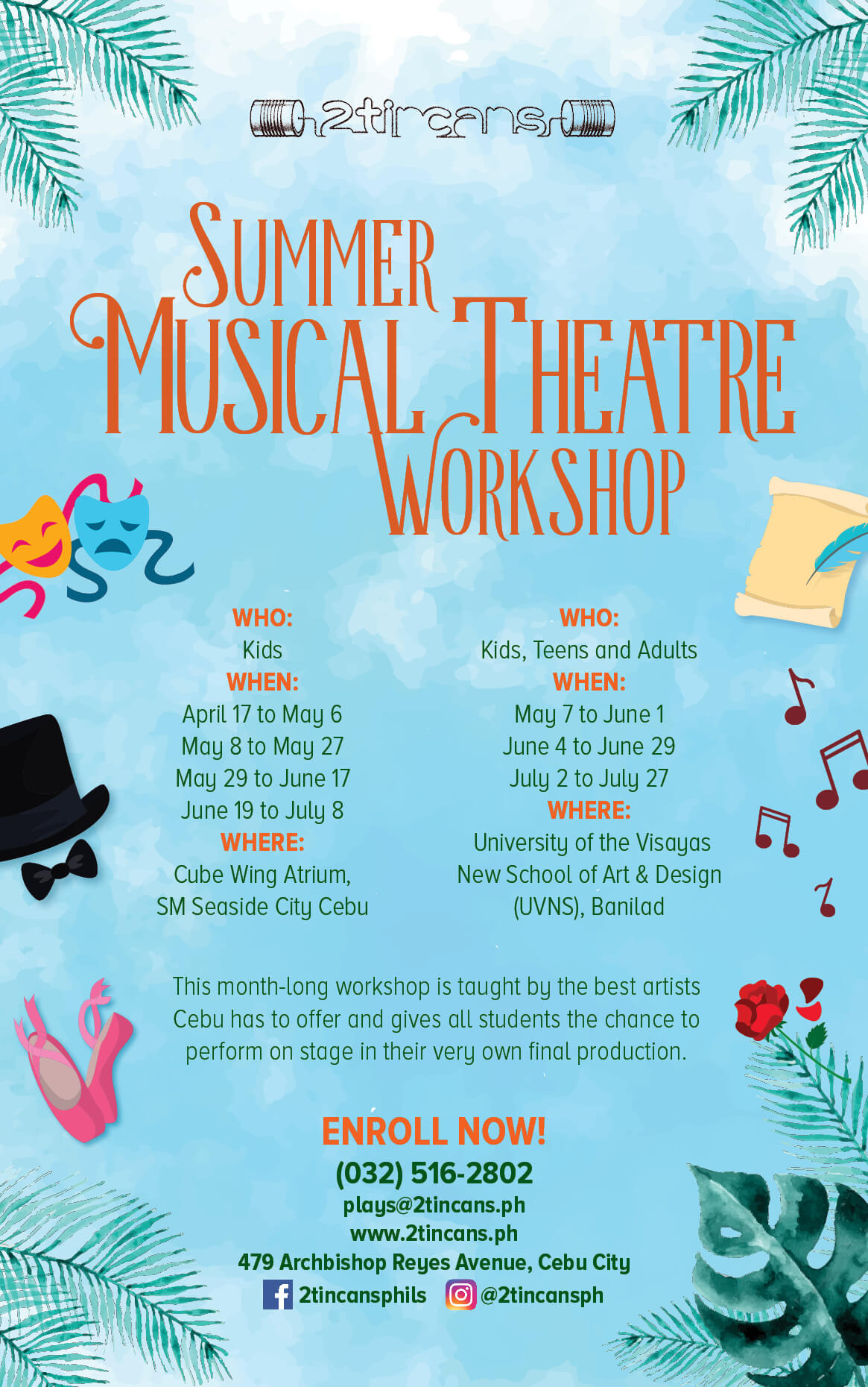 2TinCans Summer Musical Theatre Workshops