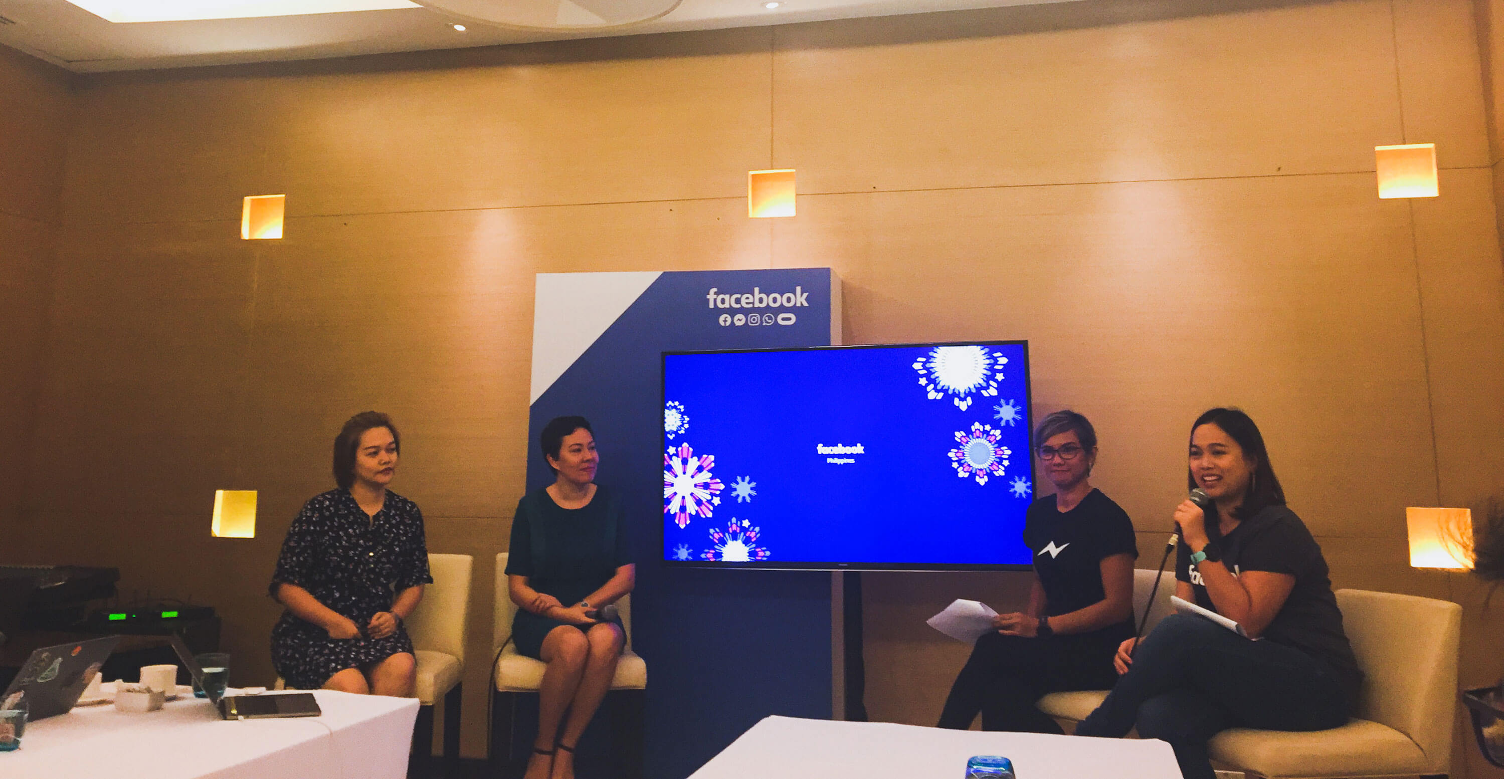 EMPOWERING ENTREPRENEURS. (From left) Jackie Morales of Digital Printing PH; Gina Romero, CEO and co-founder of Connected Women; Facebook Philippines Client Partner Chay Mondejar-Saputil; and Facebook Philippines Communications Manager Michelle Fojas brief reporters and bloggers about Friday’s Accelerator Workshop for Cebu businesses.