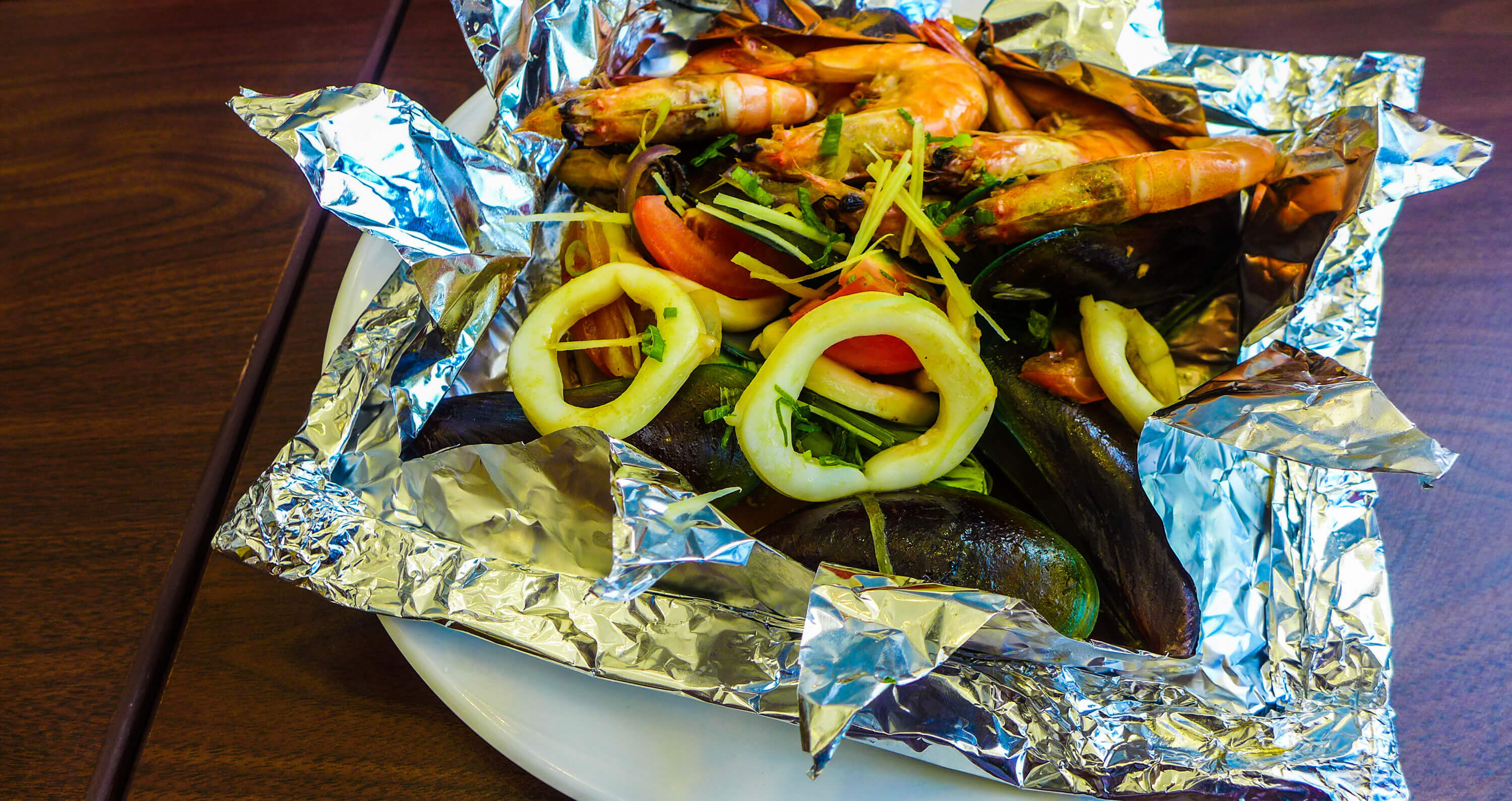 Buttered mixed seafood