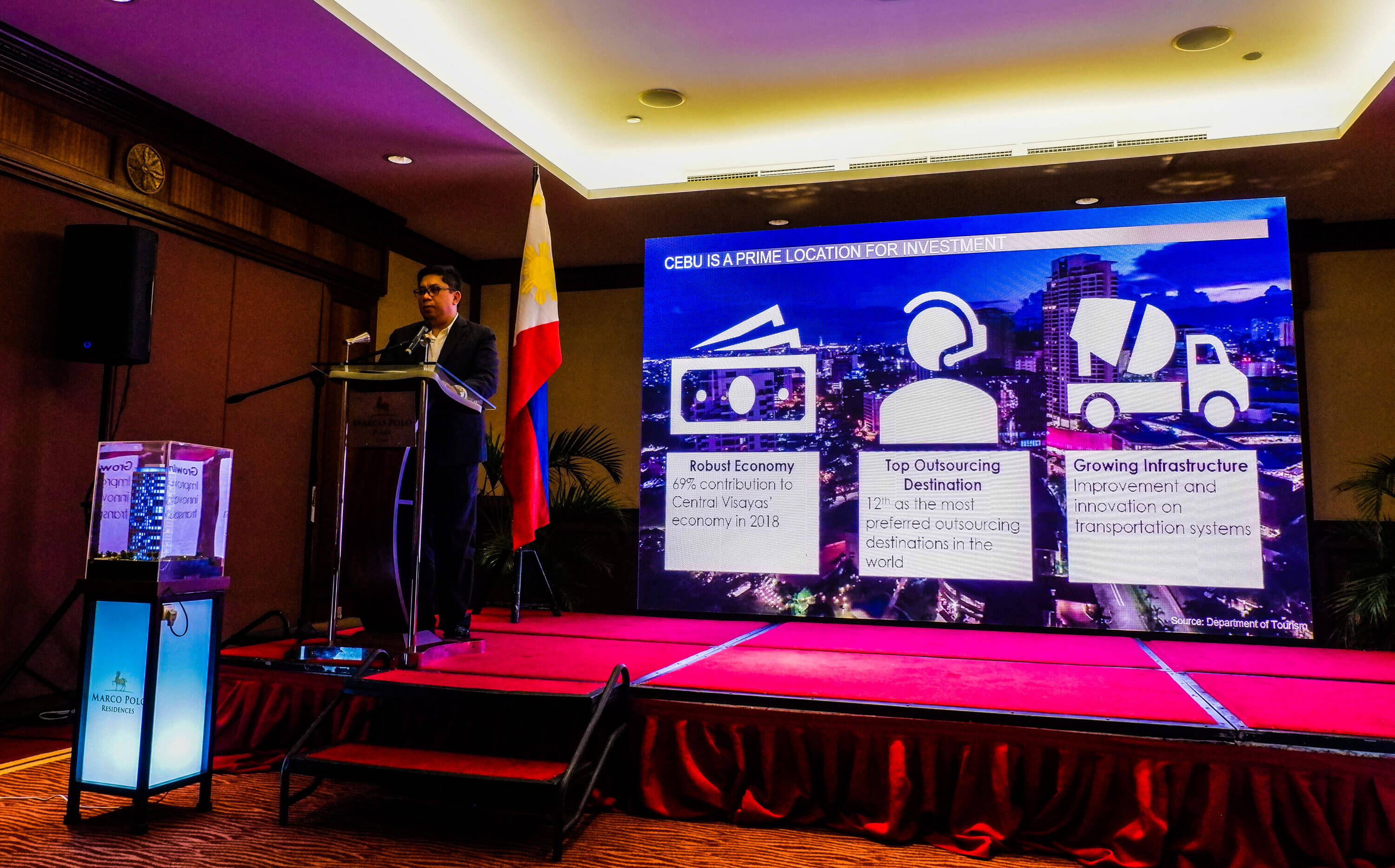 CEBU AS INVESTMENT DESTINATION. John Cabato, Senior Vice President and Head of Sales and Marketing for Federal Land, Inc., said Marco Polo Parkplace will start accepting reservations for condo units within September.