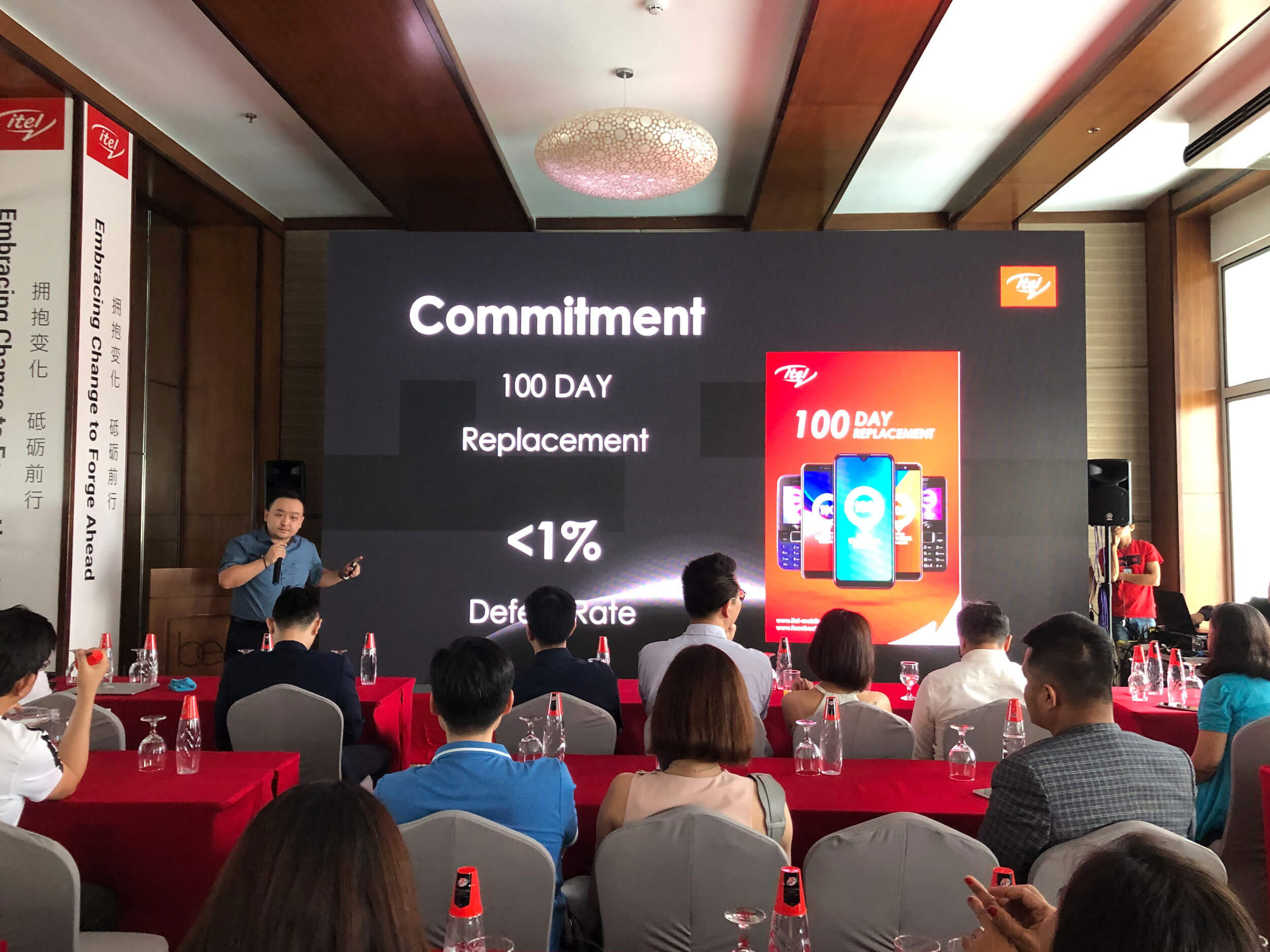 QUALITY INDICATOR. itel Country Manager Lei Zhang says that despite their 100-day replacement program, they record a defective return rate of just less than 1 percent.