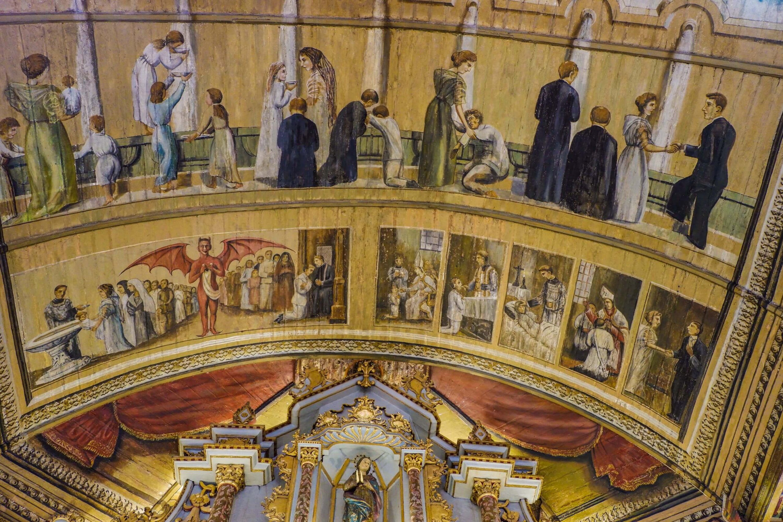 CEILING PAINTING. The ceiling of the San Miguel Arcangel church in Argao was painted by renowned Cebuano artist Raymundo Francia.
