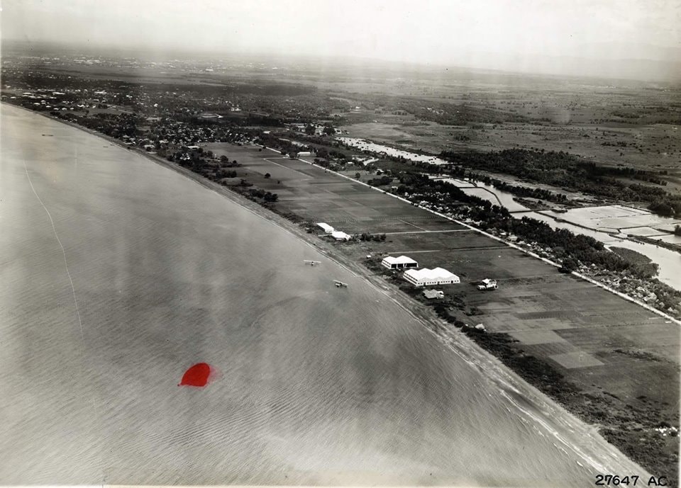 CAMP CLAUDIO. The American colonial administration gathered recruits from all over the country in Camp Claudio outside Manila in preparation for the Philippines’ entry to World War I. The mobilization was disastrous as the crowding made the garrison a “virtual cesspool” for the spread of influenza. (Aerial photo by David Metherell and posted on the Facebook page of the Parañaque City Public Library.)