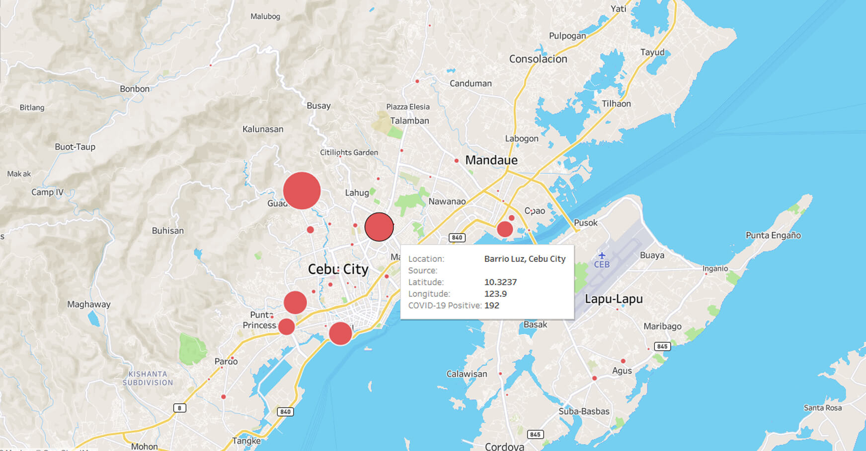 Confirmed COVID-19 positive cases: an interactive map