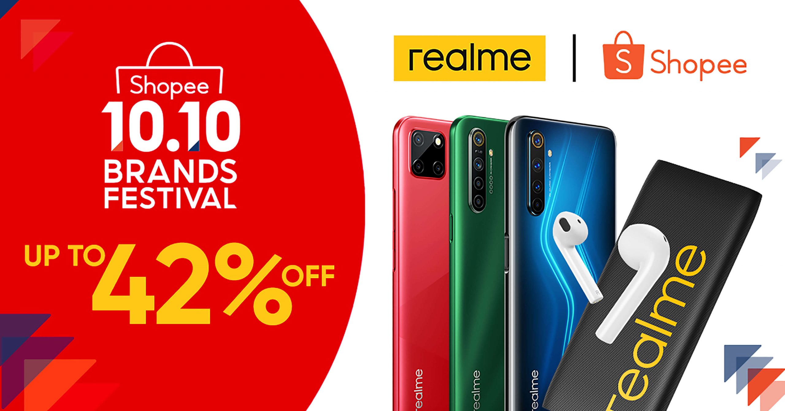 Discounts of up to 42% await realme fans at Shopee 10.10 Brand Festival Sale