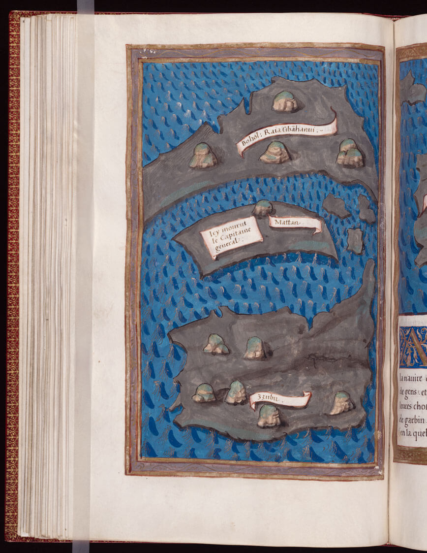 PIGAFETTA’S MAP. A map showing Bohol, Mactan, and Cebu in the book by Italian chronicler Antonio Pigafetta that documents the Ferdinand Magellan expedition to the Spice Islands.