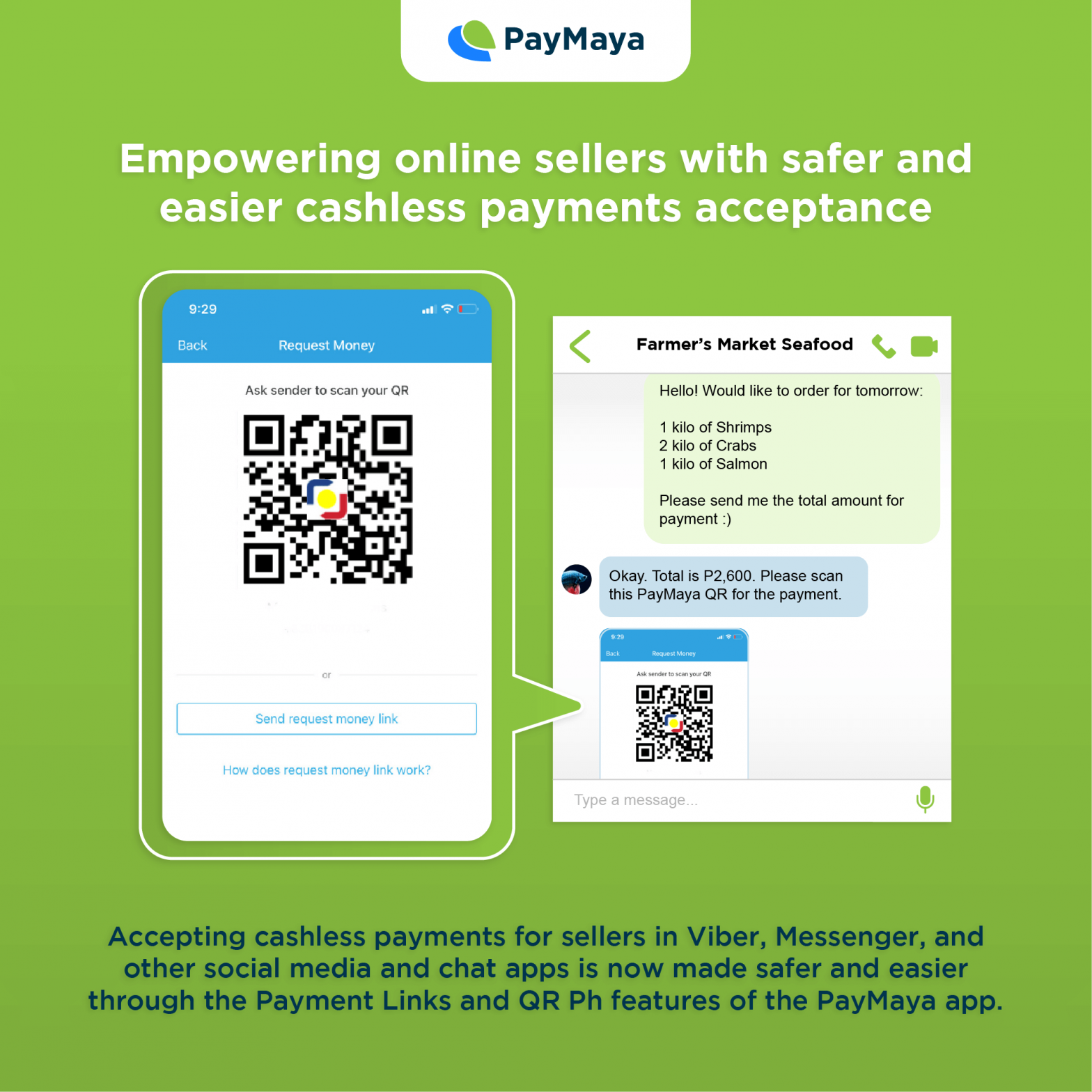 PayMaya empowers chat and online sellers with payment links, QR Ph
