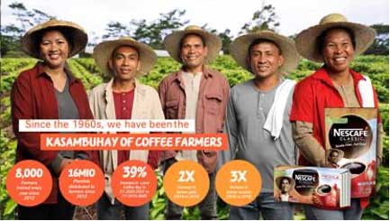 Nestlé Philippines, one of the country’s top corporations and a leading Nestlé market worldwide, marked its 110thyear by committing to intensify its programs as Filipinos’ Kasambuhay for Good. In line with this, the company pioneers efforts to enhance the quality of life of Filipino coffee farmers through the NESCAFÉ Plan.