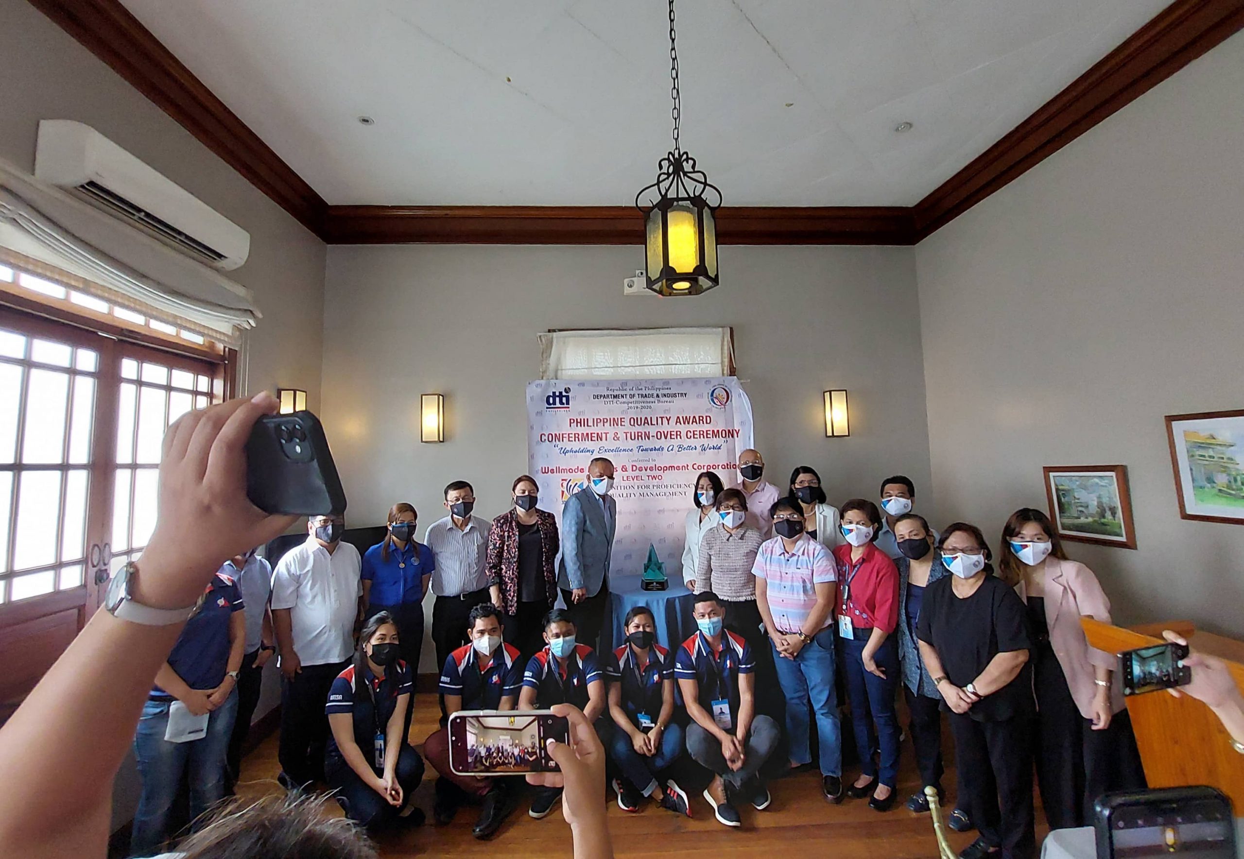 The PQA recognition was supposed to be done in Malacañang, the award being mandated by a law, but DTI had to hold it in Cebu City because of pandemic restrictions.