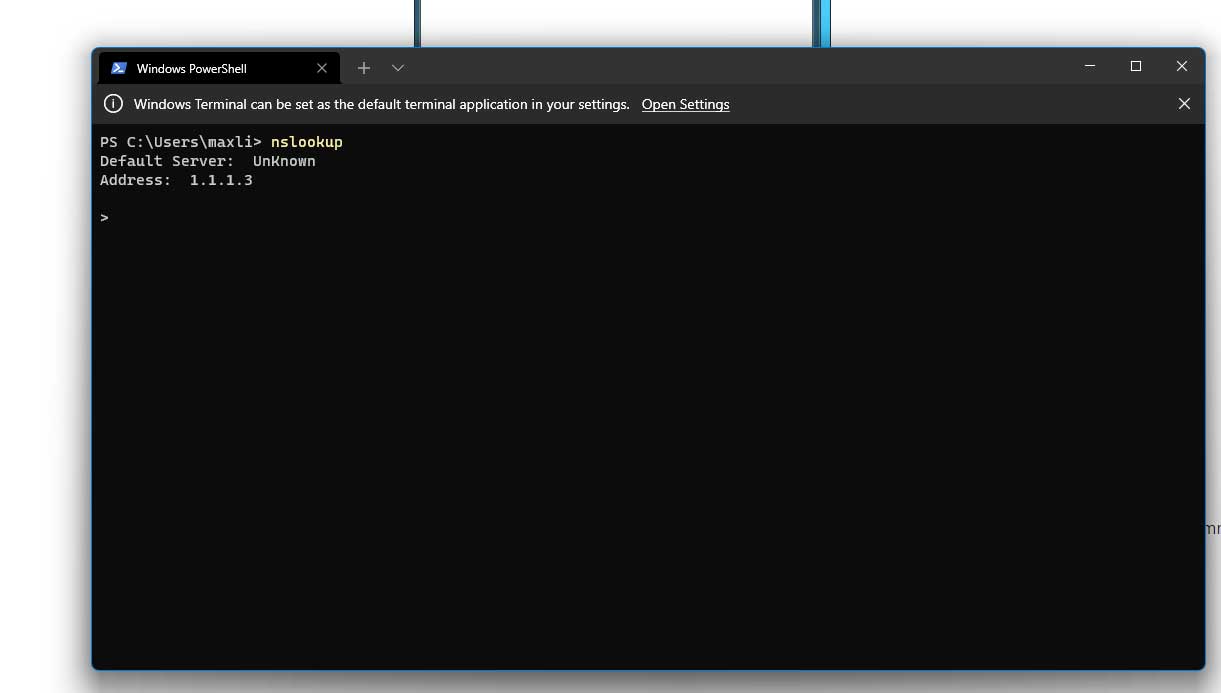 VERIFICATION. You can verify whether the changes have taken effect by typing nslookup on your Windows prompt.