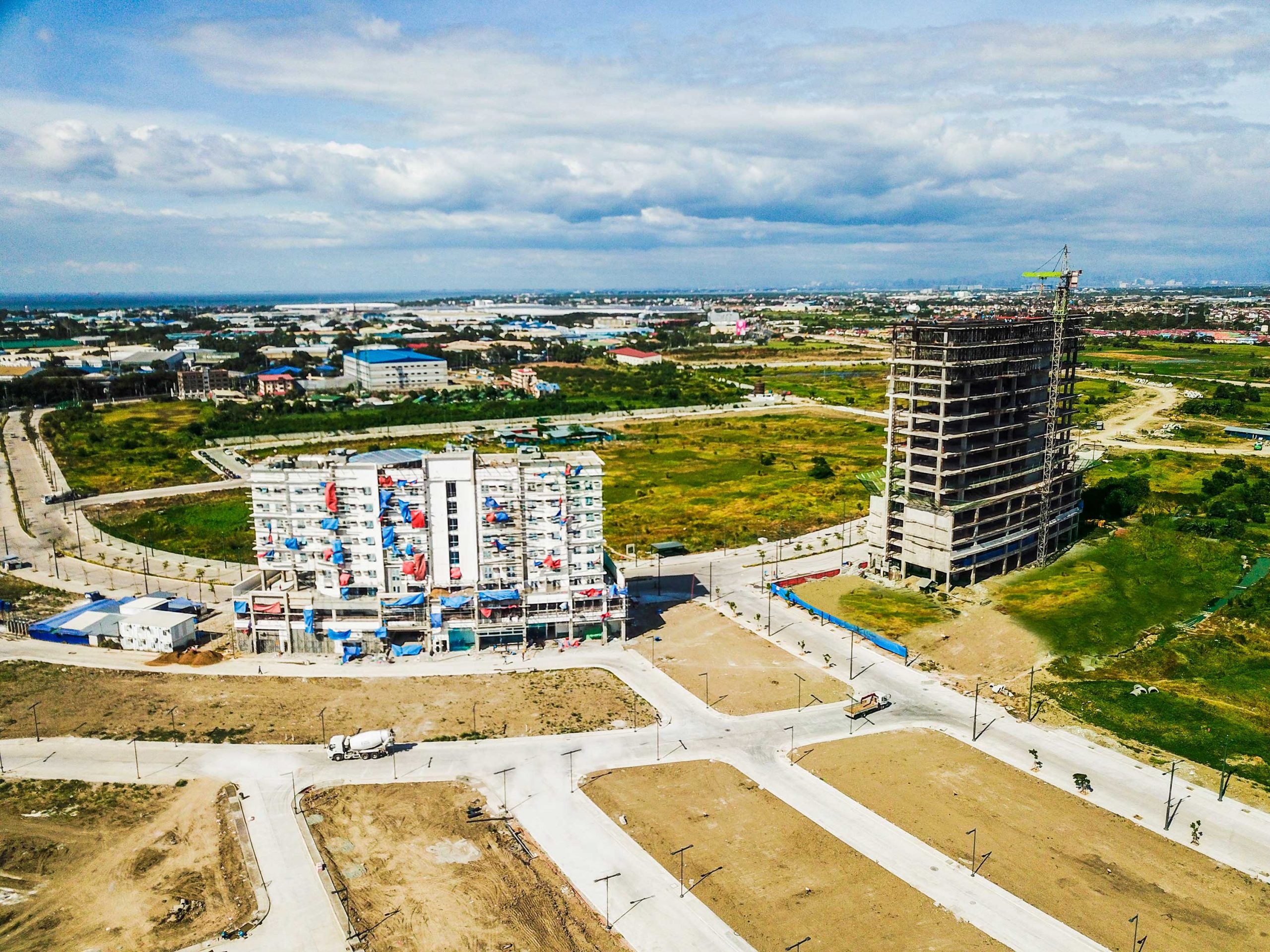 Ongoing construction of the commercial district inside Megaworld's Maple Grove in General Trias, Cavite.