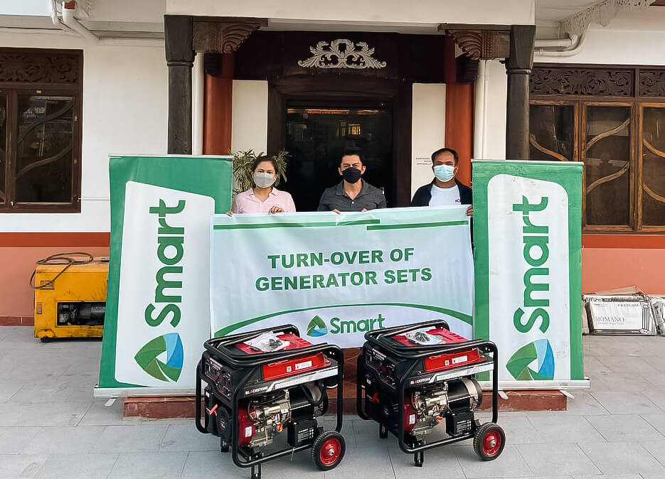 IN BOHOL. The municipality of President Carlos P. Garcia plans to use the generator sets donated by Smart for their mobile charging initiative that will benefit 23 barangays on the island.