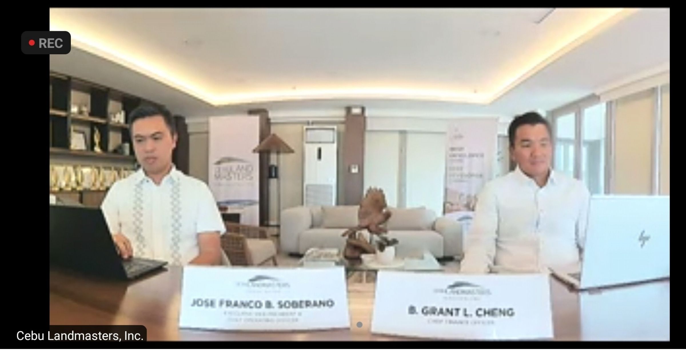 Cebu Landmasters Inc. Executive Vice President and Chief Operating Officer Jose Franco Soberano and Chief Finance Officer Grant Cheng brief stockholders and media on the company’s 1st quarter performance.
