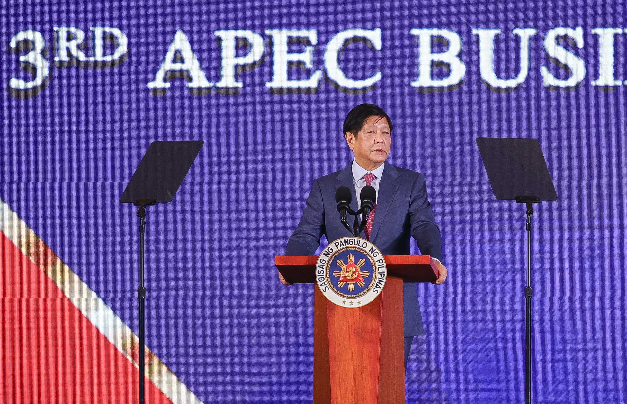 PRESIDENT MARCOS told delegates to the Asia-Pacific Economic Cooperation (APEC) Business Advisory Council (ABAC) III meeting in Cebu that the “government and business sector must come together to identify practical, pragmatic, and promising solutions to sustainably address pressing issues like energy insecurity, the triple threat of climate change, pollution, and biodiversity loss.”