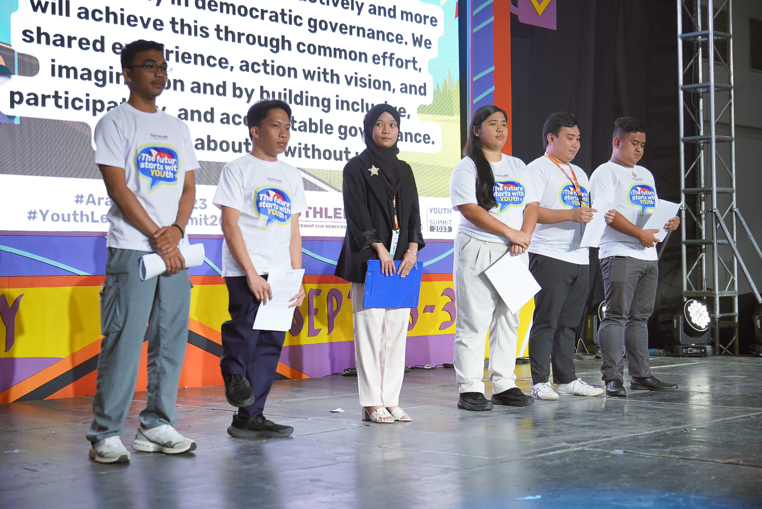 Youth representatives from different regions of the country lead the declaration of youth participation in democratic governance which reflects their current realities, aspirations, and calls for inclusive, participatory, and accountable governance. | Photo: YouthLed
