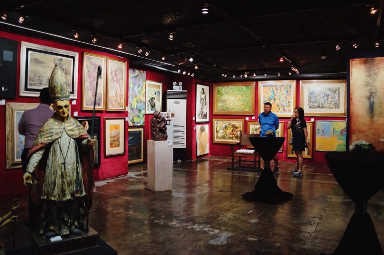 AUCTION. A photo posted on the Leon Gallery Facebook page shows the Santo Tomas de Villanueva on exhibit for auction. It was listed for P360,000 during The Asian Cultural Council Auction 2018 on March 3, 2018 and sold for P443,840.