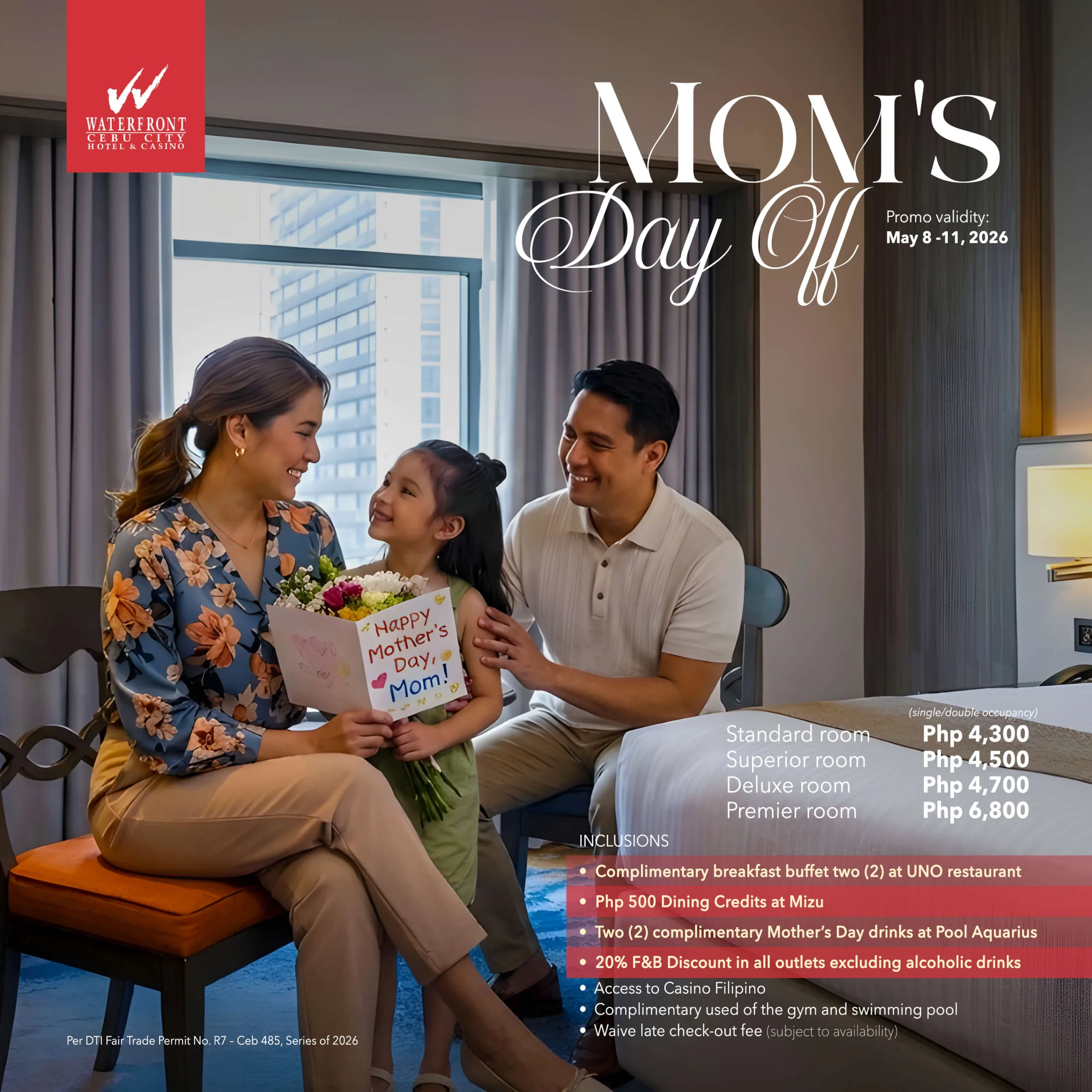 Waterfront Cebu rolls out Mother’s Day dining offers and room staycation promo across UNO, La Gondola, Madeleine, and its hotel accommodations